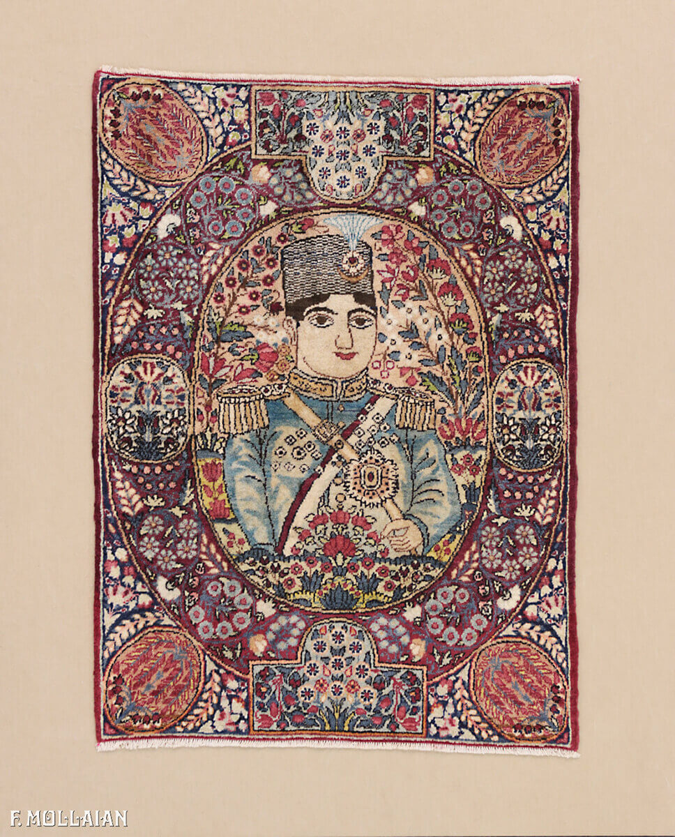 Pictorial Antique Persian Kerman Ravar Rug n°:40873728